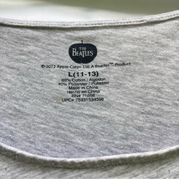 The Beatles Abbey Road gray short dolman type sleeves, size large (11-13) - Picture 3 of 8